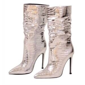 NEW ALLISON AVERY women's 90210 boots in silver